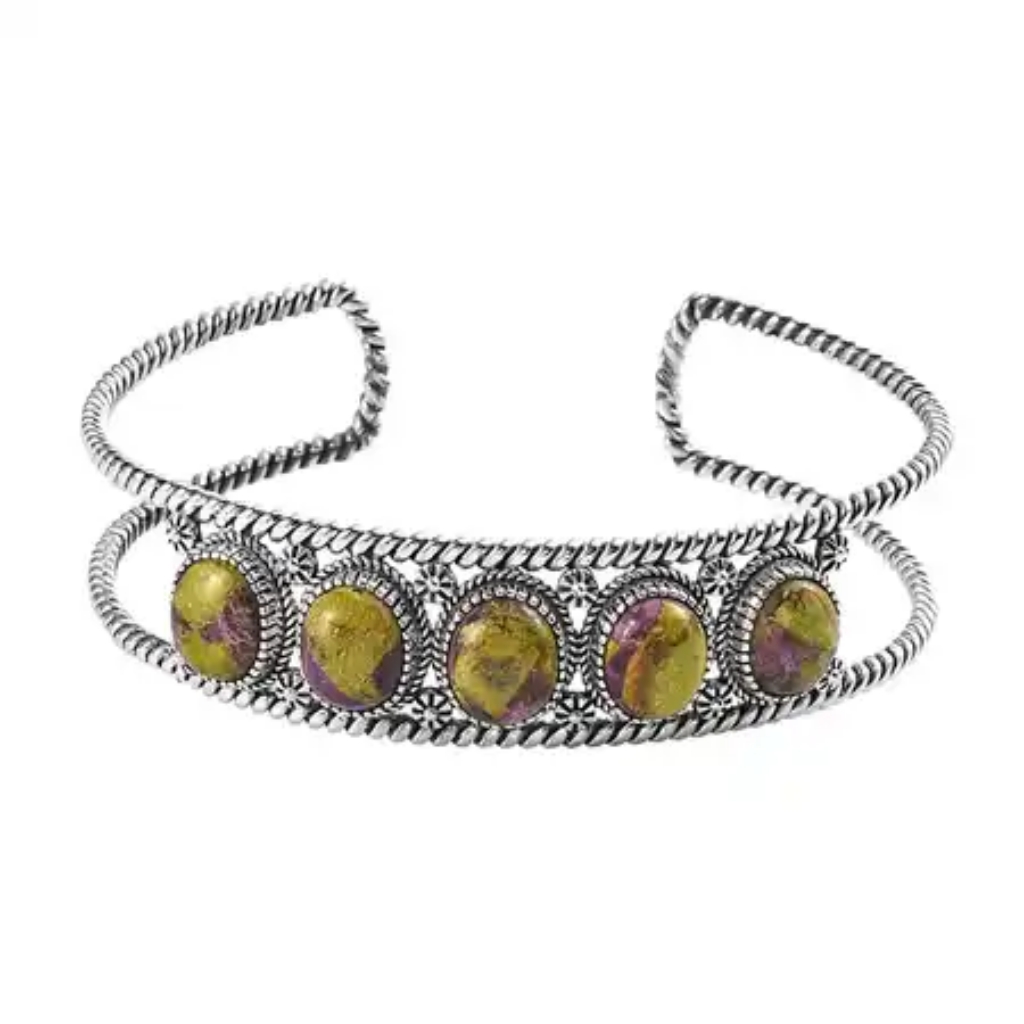 Tasmanian Stichtite Cuff Bracelet In Sterling Silver 725 139$